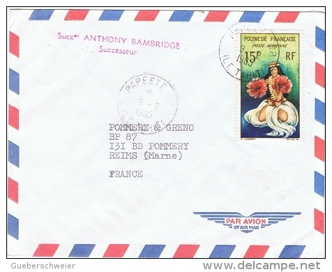 COL-L28 - POLYNESIE PA 7 Sur Lettre Par Poste Aérienne Pour Reims 1965 - Covers & Documents