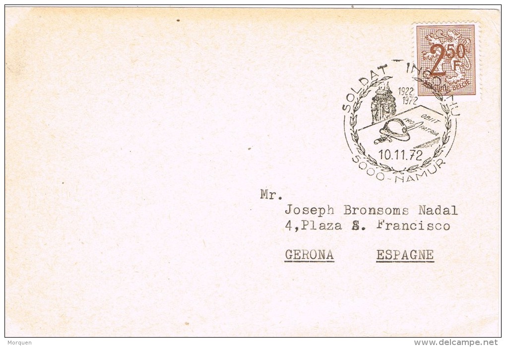 14447. Tarjeta NAMUR (Belgien) 1972. Solday Inconnnu. Soldado Desconocido - Cartas & Documentos