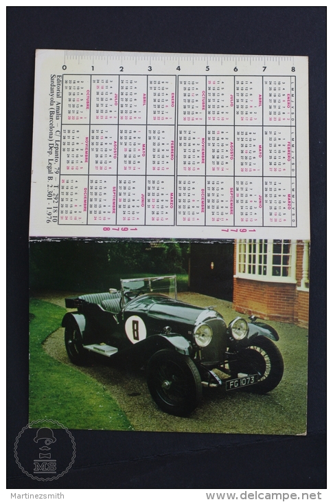 1977 - 1978  Small/ Pocket Calendar - Old 1930´s Classic Convertible Car - Tamaño Pequeño : 1971-80