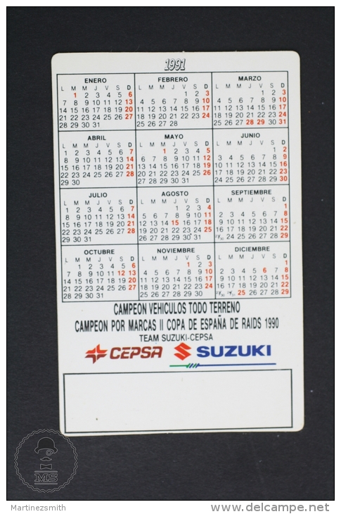 1991 Small/ Pocket Calendar - Rallie Dakar Team Suzuki Cepsa - Tamaño Pequeño : 1991-00