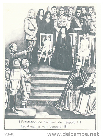 Histoire De La Belgique, Leopold III : Prestation De Serment De Léopold III, Légende Français-Flamand - Geschiedenis