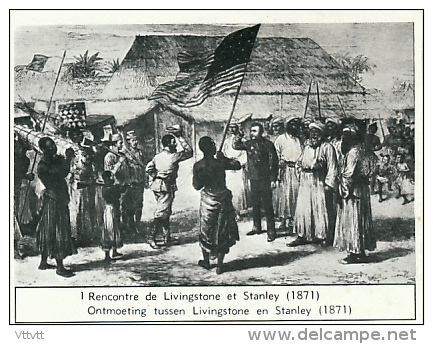 Histoire De La Belgique, Leopold II, Le Congo : Rencontre De Livingstone Et Stanley (1871), Légende Français-Flamand - History