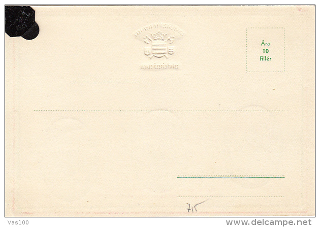 ROYAL CROWN, KING ST. STEPHEN STAMOS, EMBOISED SPECIAL POSTCARD, 1942, HUNGARY - Briefe U. Dokumente