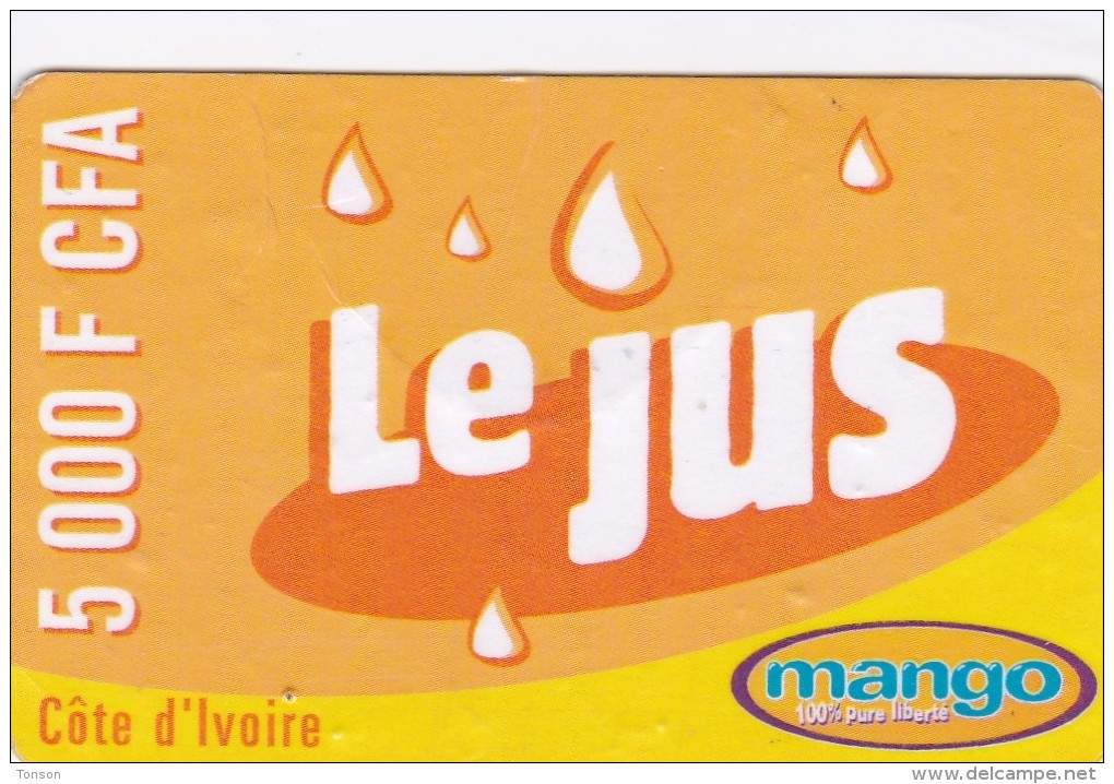 Ivory Coast, 5000 F CFA, Le Jus, Mango, Exp. : 30/,06/2004, 2 Scans. - Côte D'Ivoire