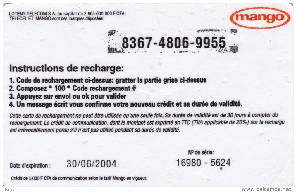 Ivory Coast, 5000 F CFA, Le Jus, Mango, Exp. : 30/,06/2004, 2 Scans. - Côte D'Ivoire