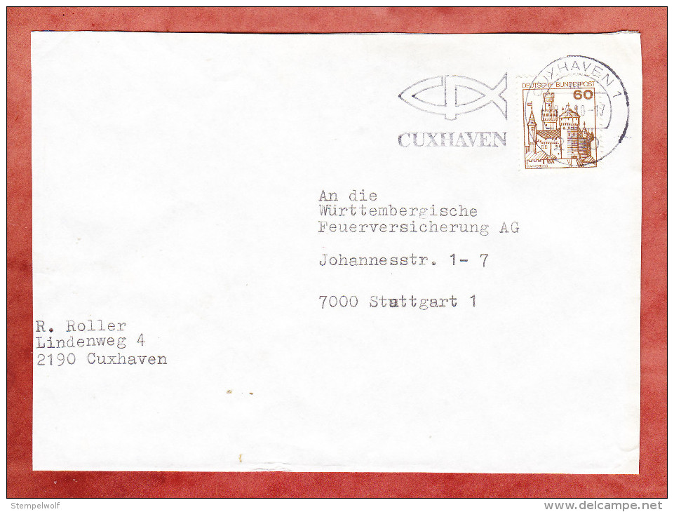Brief, Marksburg, MS Cuxhaven, Nach Stuttgart 1980 (79431) - Covers & Documents