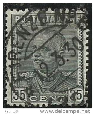 ITALIA REGNO ITALY KINGDOM 1929 TIPO DEL 1928 EFFIGIE RE VITTORIO EMANUELE II CENT. 35 EFFIGY KING USATO USED OBLITERE´ - Usati