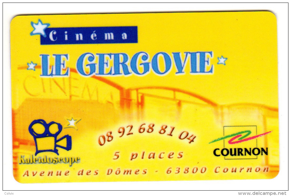 FRANCE CARTE CINEMA LE GERGOVIE COURNON - Kinokarten