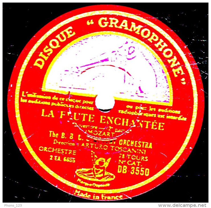 78 Trs 30 Cm état EX -  B.B.C. SYMPHONY ORCHESTRA - LA FLUTE ENCHANTEE (MOZART) Ouverture 1re Et 2e Parties - 78 T - Disques Pour Gramophone