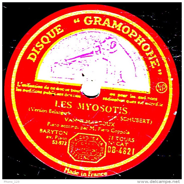 78 Trs 30 Cm état TB - VANNI-MARCOUX - LE TILLEUL - LES MYOSOTIS - 78 T - Disques Pour Gramophone