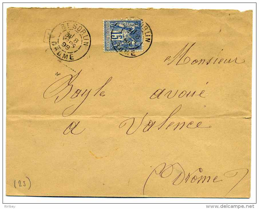 Lettre Avec Type A ST SORLIN + Boite Urbaine A / Dept 25 DROME  / 1898 - 1877-1920: Période Semi Moderne