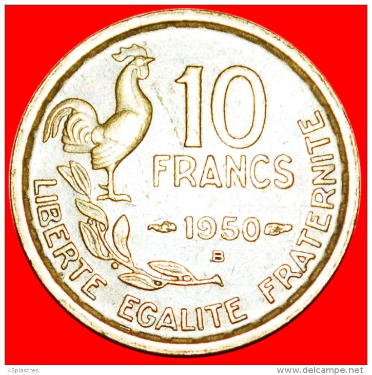 * COCK (1950-1959): FRANCE ★ 10 FRANCS 1950B SCARCE!  LOW START ★ NO RESERVE! - 10 Francs