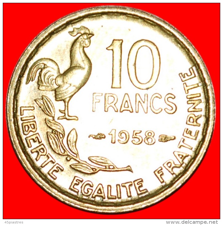 * COCK (1950-1959): FRANCE ★10 FRANCS 1958!LOW START ★ NO RESERVE! - 10 Francs