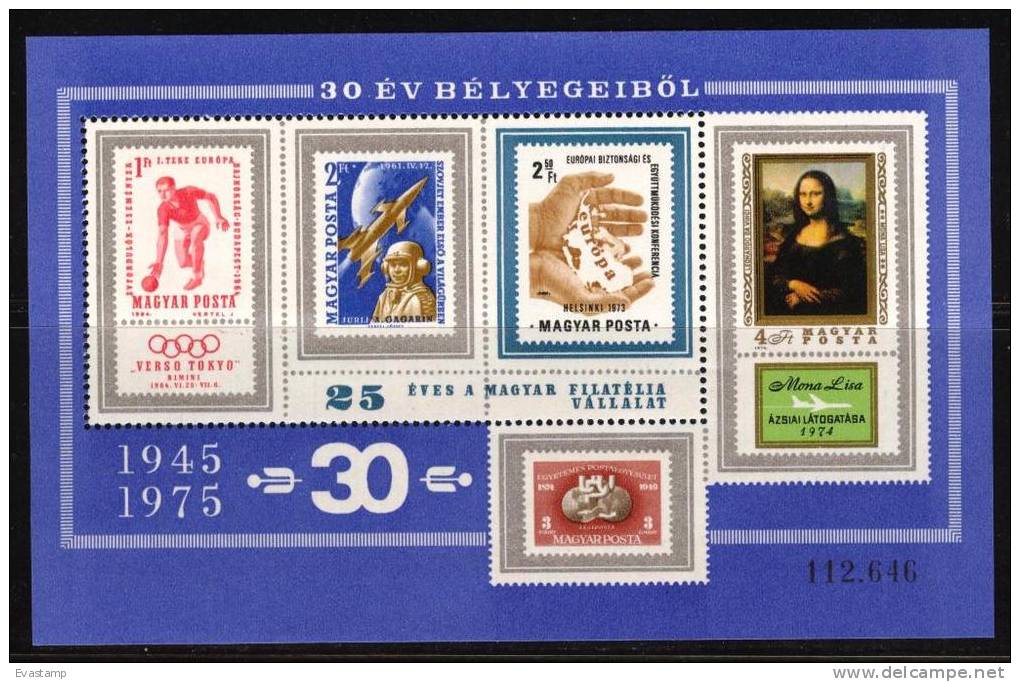 HUNGARY-1975.Commemorativ E Sheet - 25th Anniversary Of Hungarian Philatelic Company  MNH! - Unused Stamps