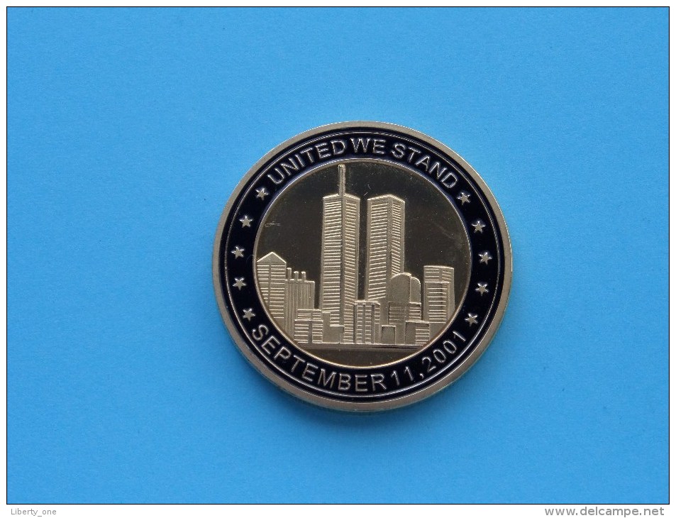 UNITED WE STAND September 11, 2011 ( 40 Mm./ 29.1 Gr. Colored - For Grade, Please See Photo ) ! - Elongated Coins