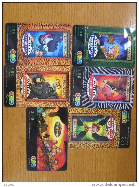 12 Call Prepaid Phonecard,the Wild Thornberrys Movie,set Of 6,used - Thaïlande