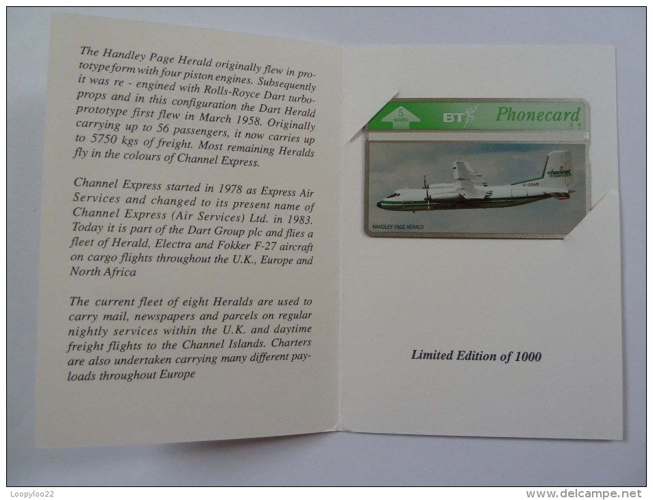 UK - BT - L&G - Channel Express - 408F - Limited Edition In Folder - 1000ex - Mint - BT Emissions Privées