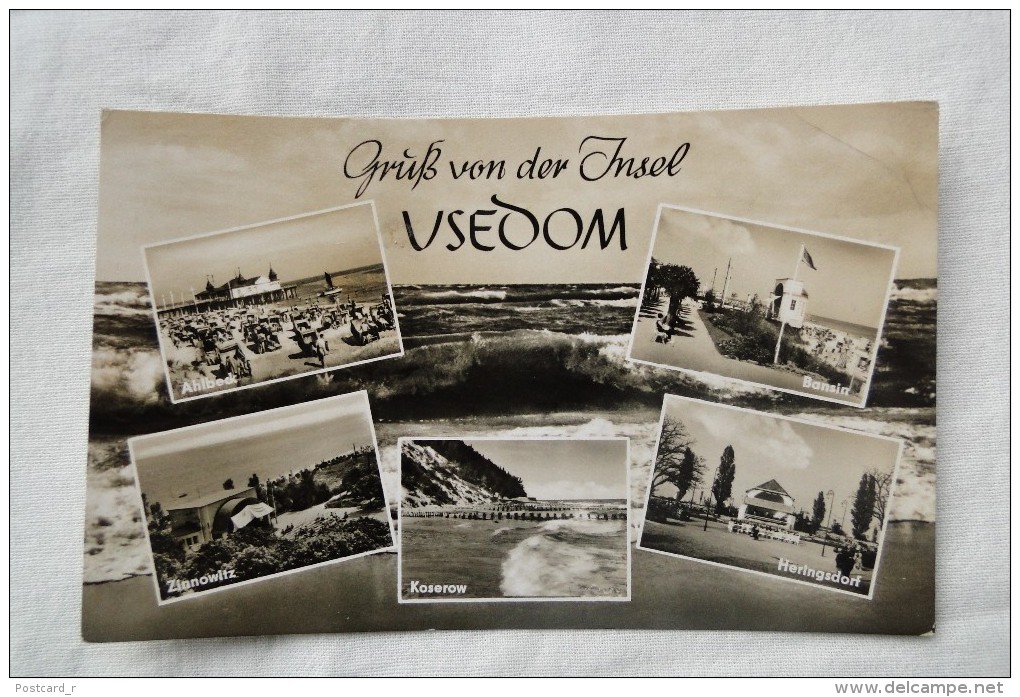 Gruss Von Der Insel Usedom  Multi View Stamps 1965  A 43 - Usedom