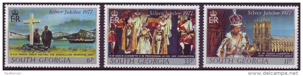 (  1619 ) South Georgia - Silver Jubilee 1977 -H.M.Queen Elizabeth . - Royalties, Royals