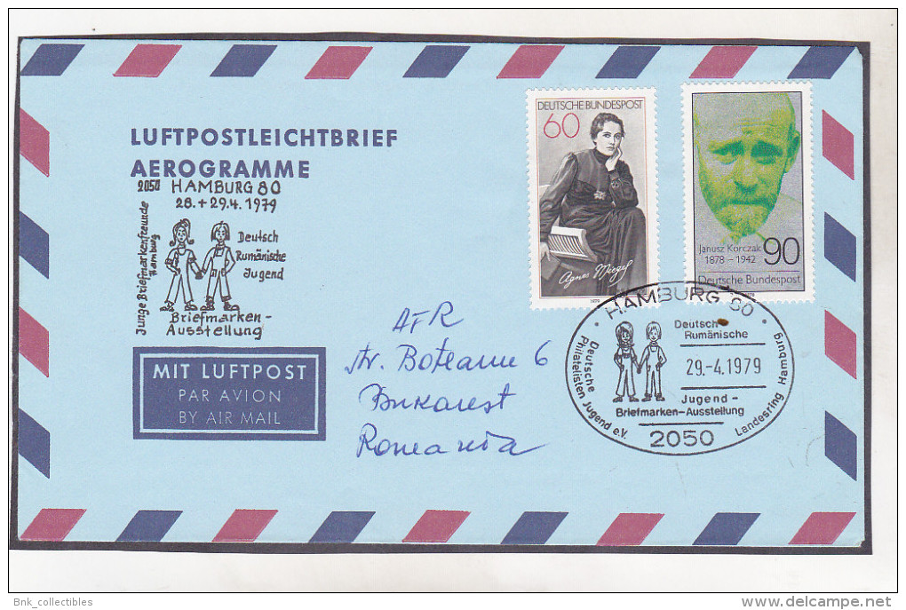 Germany DDR Old Aerogramme - Circulated 1979 To Romania - Briefomslagen - Gebruikt