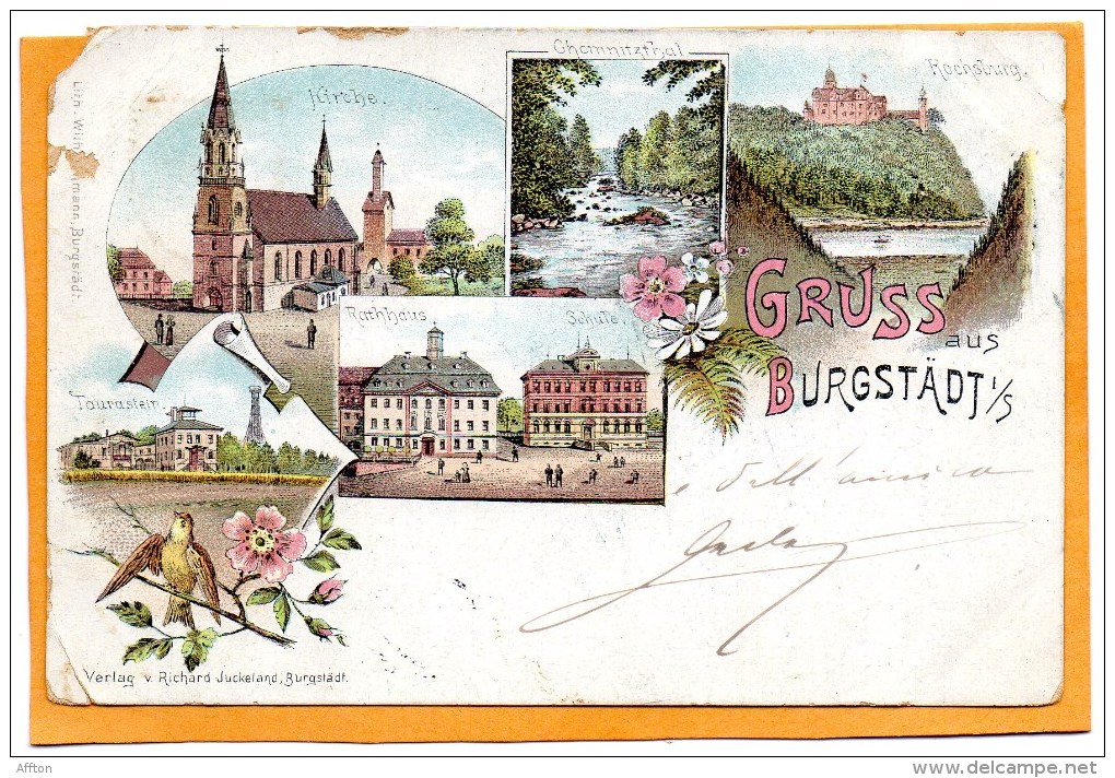 Gruss Aus Burgstadt I S 1898 Postcard - Burgstädt