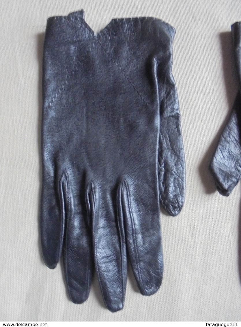 Ancien - Paire De Gants Pour Femme En Peau/cuir Noir Années 60 - 1940-1970