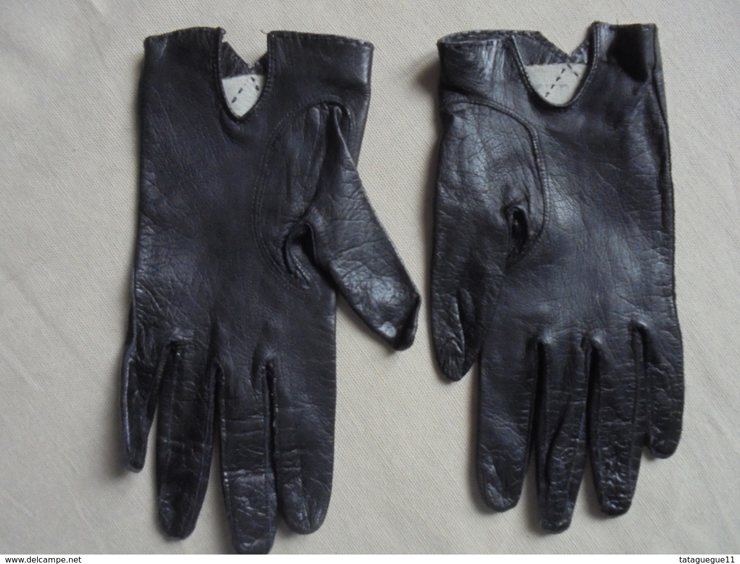 Ancien - Paire De Gants Pour Femme En Peau/cuir Noir Années 60 - 1940-1970