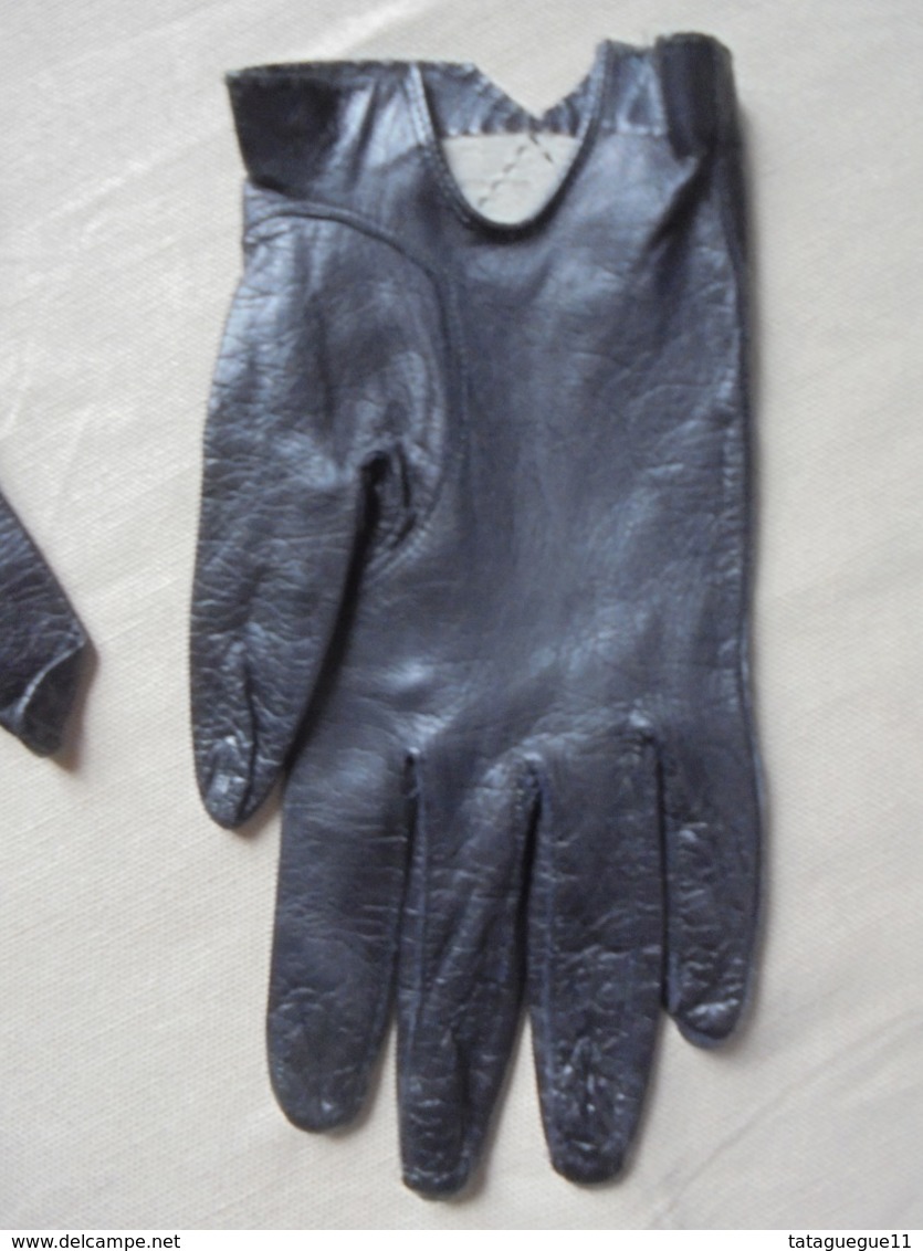 Ancien - Paire De Gants Pour Femme En Peau/cuir Noir Années 60 - 1940-1970