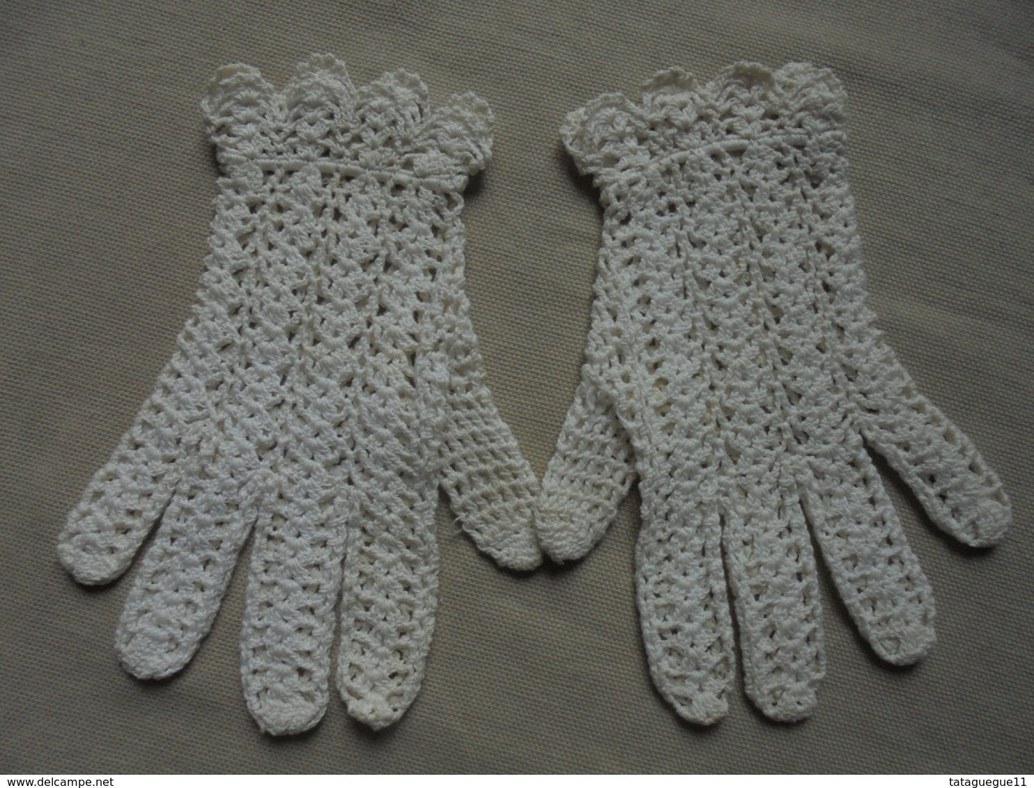 Ancien - Paire De Petits Gants Crochetés Main Pour Fillette Années 50/60 - 1940-1970