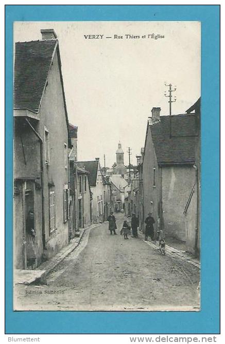 CPA Rue Thiers Et L'Eglise VERZY 51 - Verzy