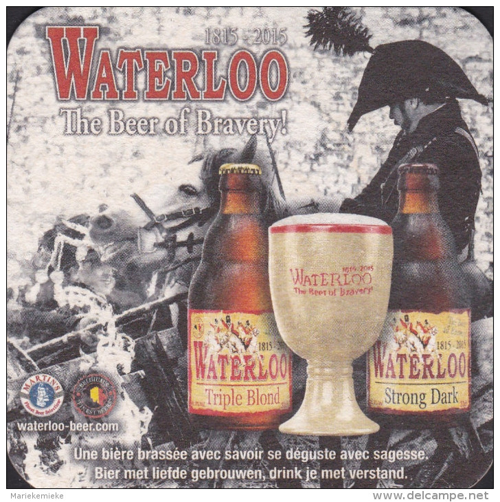 BIERVILTJE / SOUS BOCK / BEER MAT / WATERLOO THE BEER OF BRAVERY! - Sous-bocks