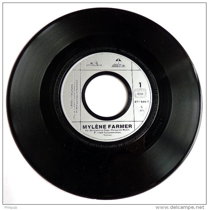Disque Vinyle 45T MYLENE FARMER - SANS LOGIQUE -  POLYDOR 8711646 7- 1989 AVEC ETIQUETTE AU DOS NE PEUT ETRE VENDU - Autres - Musique Française