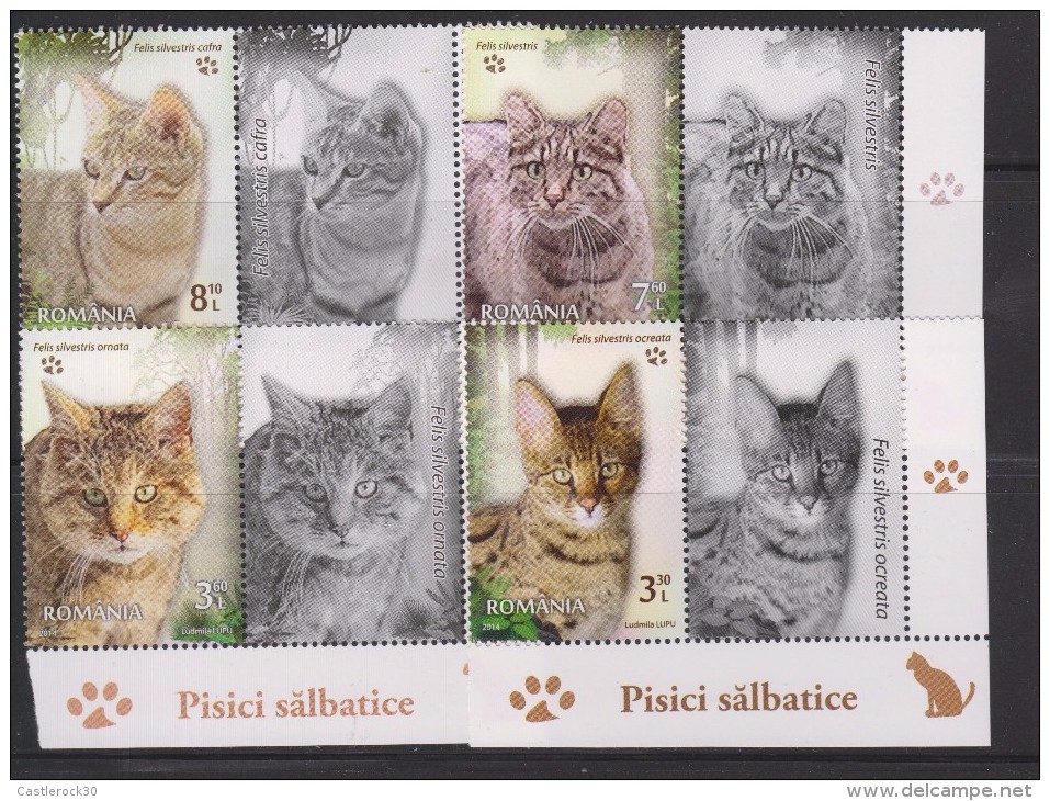 O) 2014 ROMANIA, WILD CA - FELIS, MNH - Unused Stamps