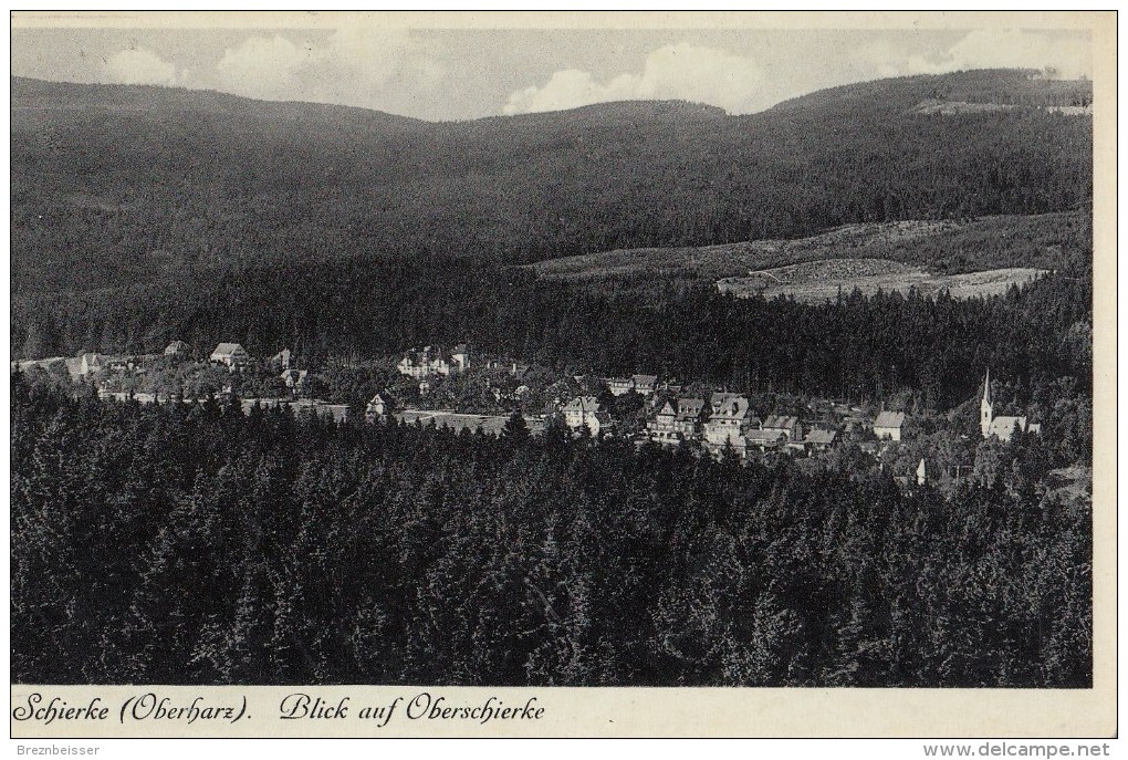 AK SCHIERKE -Blick Auf Oberschierke - Karte. Gel 1938 - Schierke