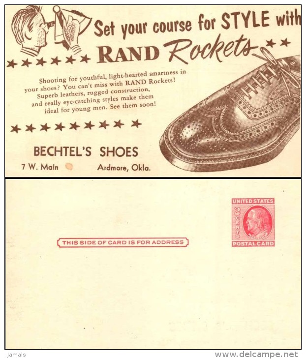 USA, Advertisement Postal Card, Shoe, Footwear, Unused - 1921-40