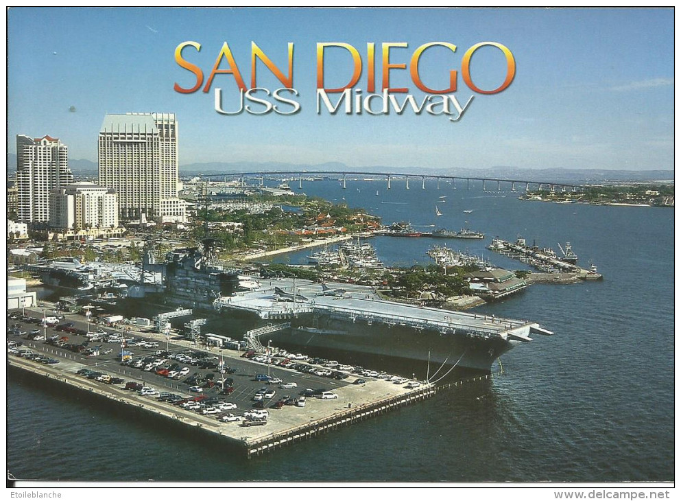 CPM San Diego, California, U.S.S Midway C.V 41- Harbour, Military Boat - Bateau Au Port - Porte-avion Militaire - San Diego