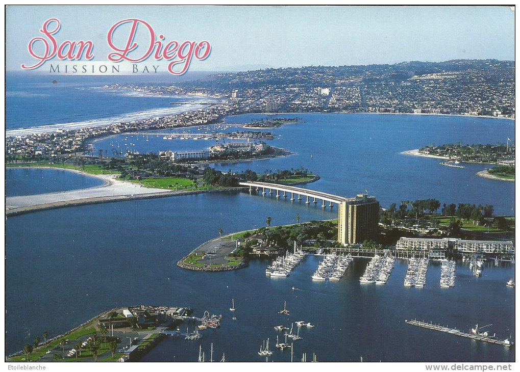 CPM California, San Diego - Mission Bay - Vue Sur Le Port Et La Baie, Ocean Pacifique, Pont - San Diego