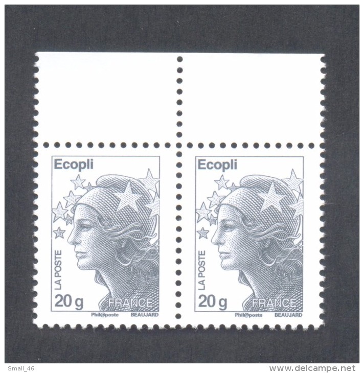 Marianne De Beaujard  -  V P  "Ecopli" - Adhésif TD 205 - Sans Phosphore - 2 Timbres Avec Bord De Feuille - Sonstige & Ohne Zuordnung