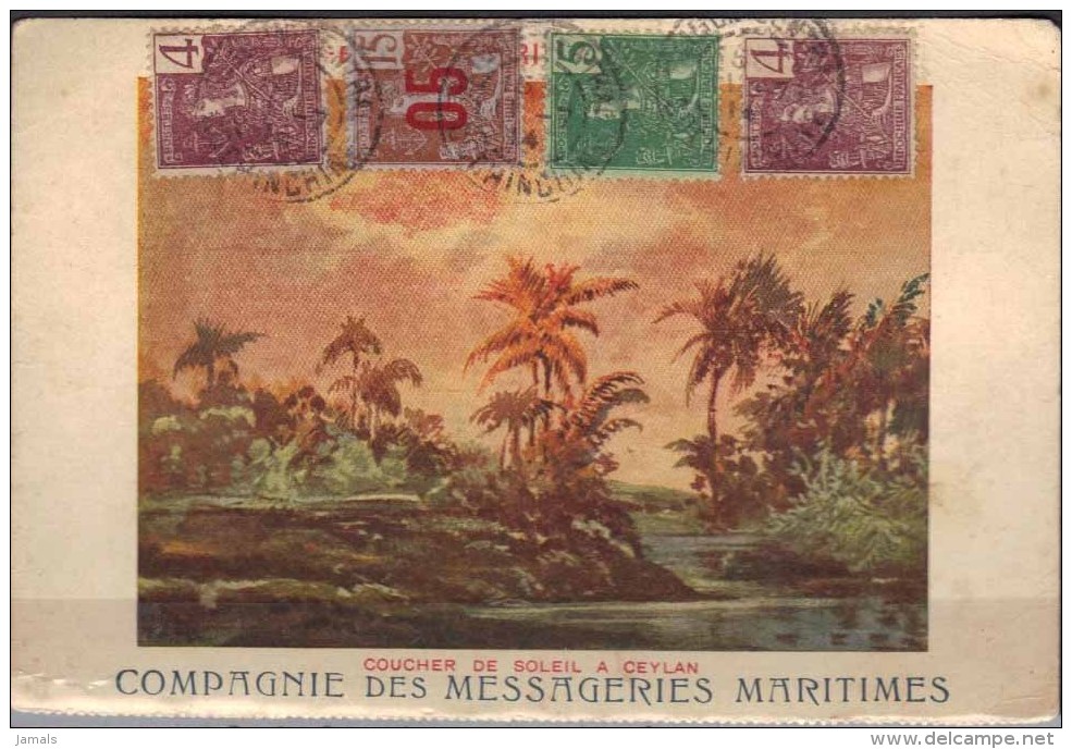 Cochin China / Cochinchina, Sunset At Ceylon, Used Postcard, French Cochin China - Covers & Documents