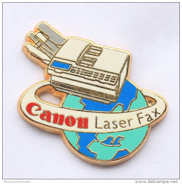 Pin´s CANON -  LASER FAX - L´appareil - Globe Terrestre -  Zamac - Arthus Bertrand - E380 - Arthus Bertrand