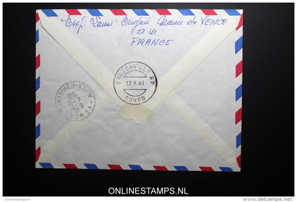 France: Premier Liasions Aerienne  Paris  -Brazzaville Congo  DC8 11-9-1960 R-lettre - Covers & Documents