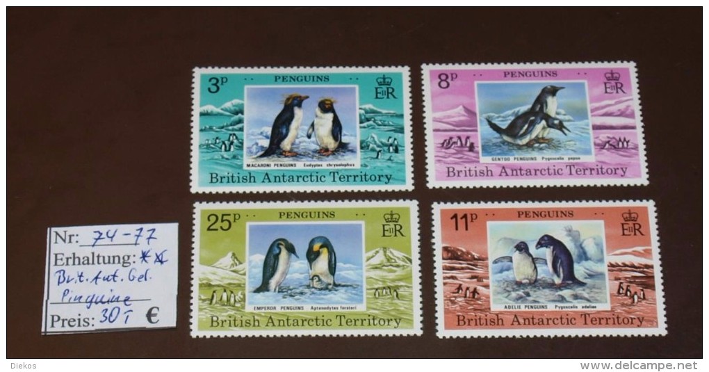 BAT     Michel Nr:  74 -77  ** Pinguine   #4538 - Ungebraucht