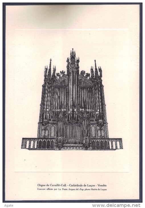 Gravure - Orgue De Cavaillé-Coll - Cathédrale De Luçon - Documentos Del Correo