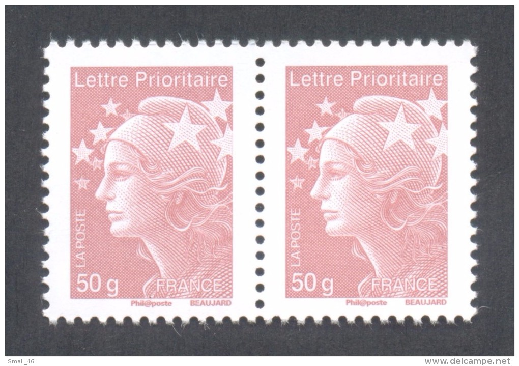 Marianne De Beaujard  -  V P "50 Gr France"Marron Clair   - Adhésif TD 205 - 2 Timbres - Autres & Non Classés