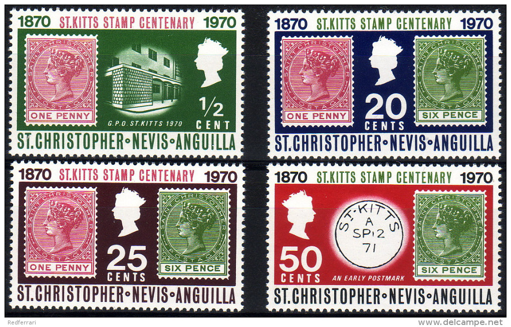 ( 1618) St . Christopher Nevis Anguilla - Stamps On Stamps . - Timbres Sur Timbres