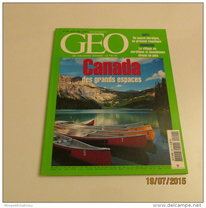 GEO N°299 (01/2004) : CANADA DES GRANDS ESPACES - Géographie