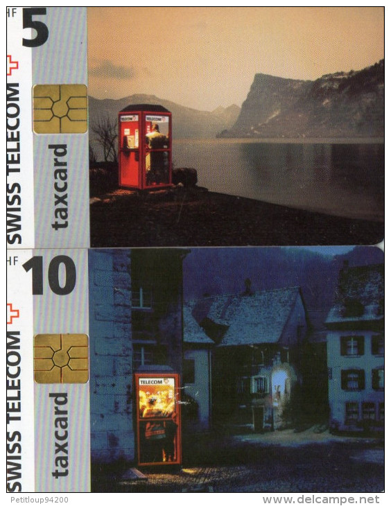 TELECARTES SUISSE  5CHF/10CHF  Cabines Téléphone Téléphone Booths (lot De 2) - Svizzera