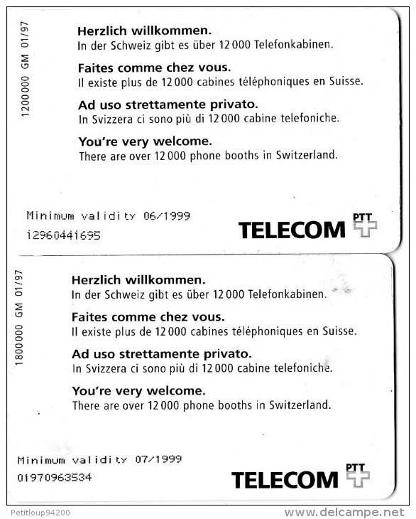 TELECARTES SUISSE  5CHF/10CHF  Cabines Téléphone Téléphone Booths (lot De 2) - Svizzera