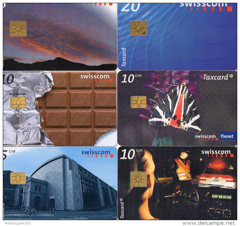 TELECARTES SUISSE  5CHF/5CHF/10CHF/10CHF/10CHF/20CHF (lot De 6) 3*****5 - Svizzera