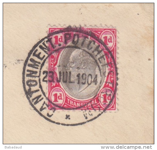 TRANSVAAL,  CANTONMENT POTCHEFSTROOM 23 JUL 1903,  WAR OFFICE Envelope &gt; SEVENOAKS  England - Transvaal (1870-1909)